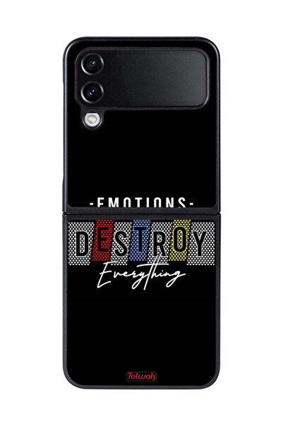 Tolwak غطاء حماية لهاتف Samsung Galaxy Z Flip 4 - عواطف تدمر كل شيء