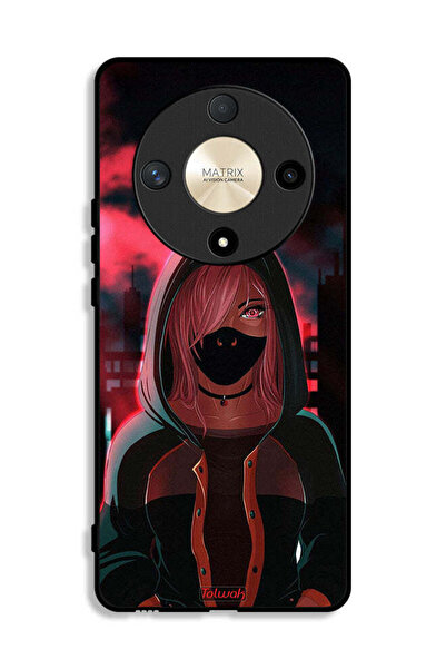 Tolwak Honor X9b Protective Case Cover Girl Wear Mask Art