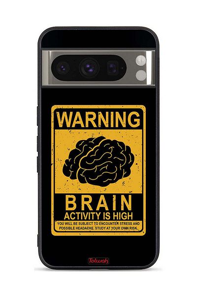 Tolwak Google Pixel 8 Pro Protective Case Cover Warning Brain Activity Is High
