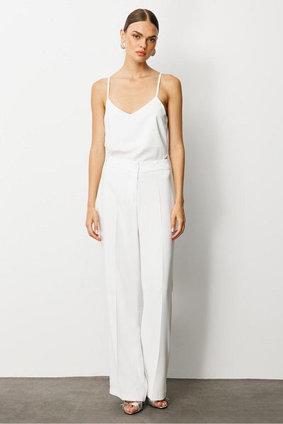 Moda İlgi Pantaloni Crepon Modailgi - 75007 Ecru