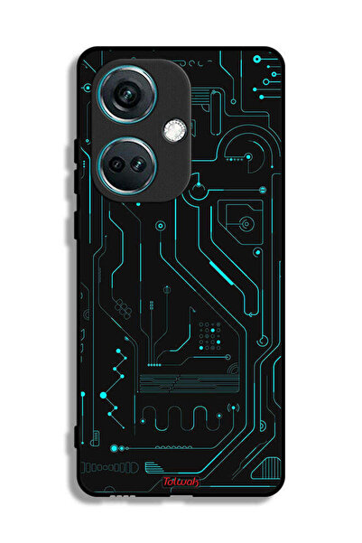 Tolwak غطاء حماية لهاتف OnePlus Nord CE3 - دوائر فنية رقمية - شاشة متعددة