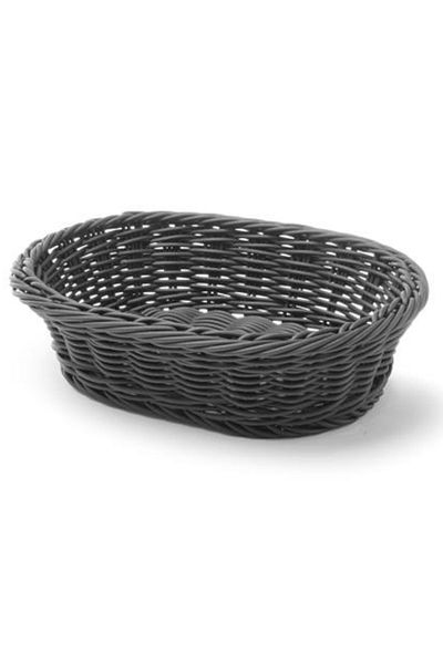 HENDI Koszyk na pieczywo owalny polipropylenowy czarny 250x190x65 mm - 426623
