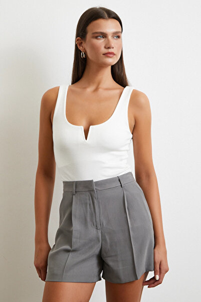 Never more Pleated Pocket Shorts Gray