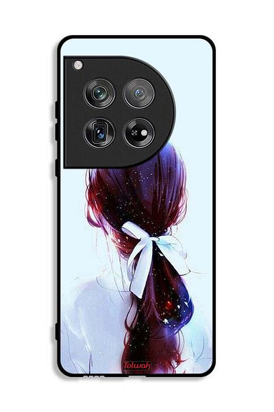 Tolwak OnePlus 12 Protective Case Cover Tie Hair With Hairband Girl Art