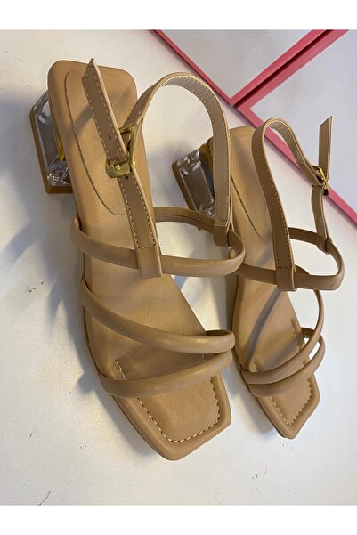 Genetti Women's Transparent Heeled Stylish Evening Dress Shoes