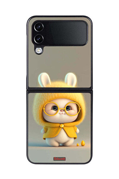 Tolwak غطاء حماية لهاتف سامسونج جالاكسي زد فليب 4 بتصميم أرنب صغير