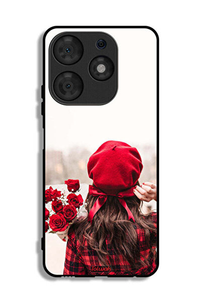 Tolwak غطاء حماية لهاتف تكنو سبارك 10 برو يحمل زهورًا