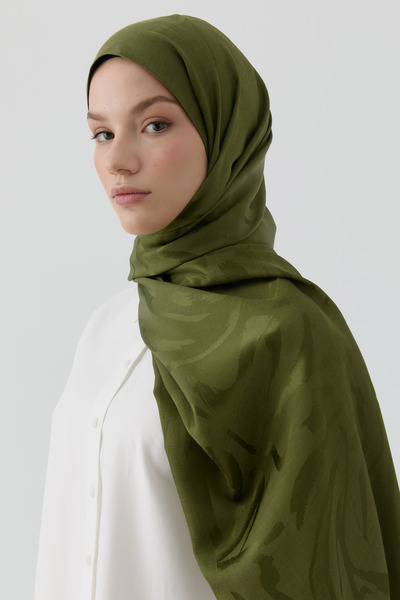 Tuğba Dalgalı Nida Naturel Şal - Haki