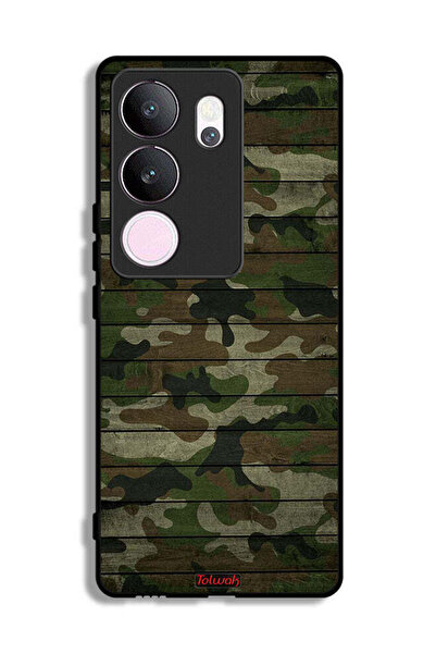 Tolwak غطاء حماية لهاتف فيفو V29 برو بنمط خشبي مموه