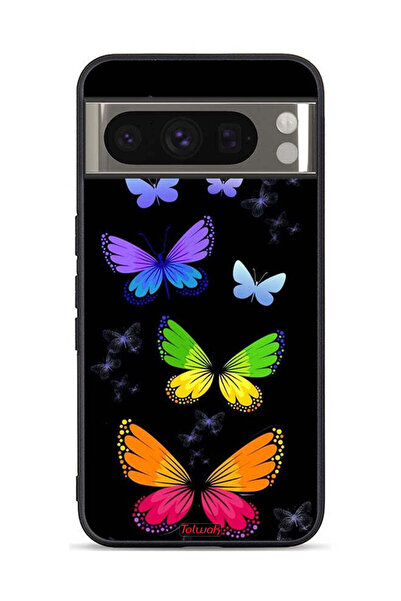 Tolwak Google Pixel 8 Pro Protective Case Cover Colorful Butterflies