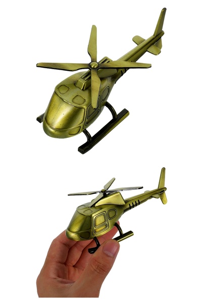 Wolawood Handmade Metal Helicopter Retro Design Decorative Gift Trinket Desktop Accessory for Home Office