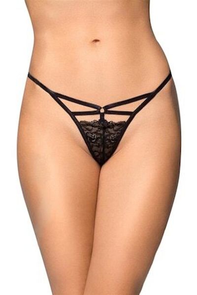 Softline - Chiloți tanga pentru femei 2473, poliamidă/spandex, negru, S/L
