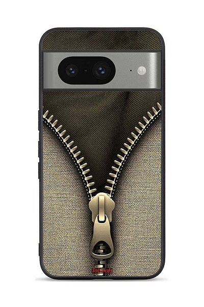Tolwak Google Pixel 8 Protective Case Cover Zip Pattern