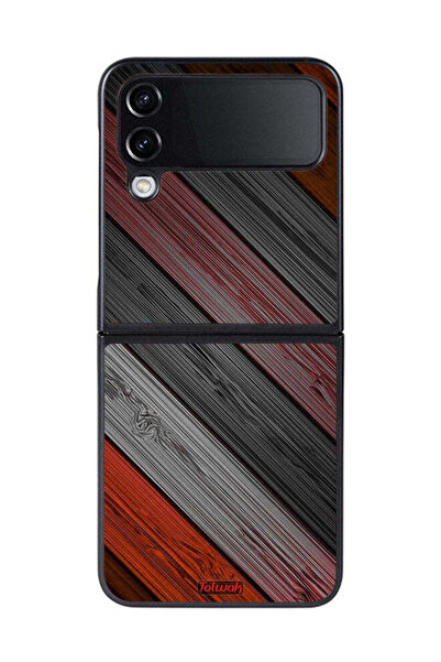 Tolwak غطاء حماية لهاتف Samsung Galaxy Z Flip 4 بنمط خشبي ملون