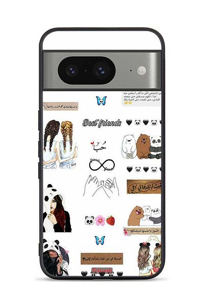 Tolwak Google Pixel 8 Protective Case Cover Arabic Quotes And Stickers