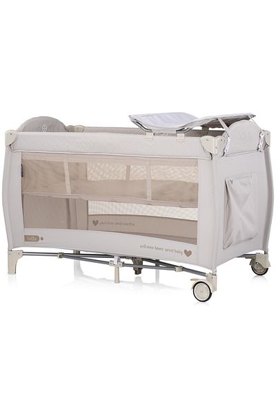 Chipolino Bella biscotta two-tier folding cot, mattress included
