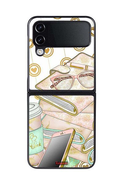 Tolwak Samsung Galaxy Z Flip 4 Protective Case Cover Glasses On Books