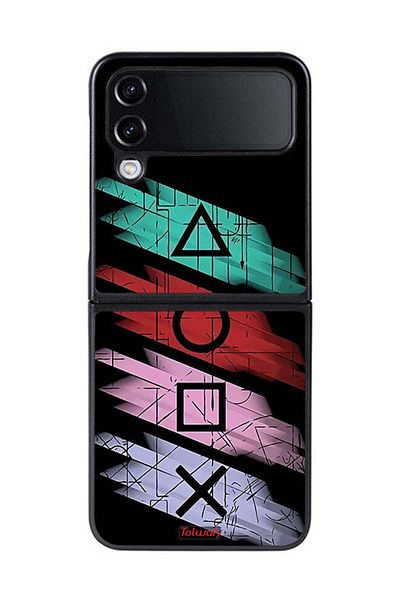 Tolwak Samsung Galaxy Z Flip 4 Protective Case Cover Squid Game Icons