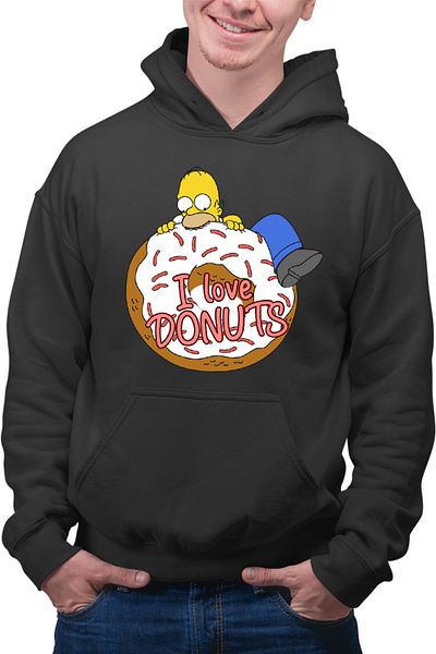 OEM Men's Hoodie The Simpsons Donut Love Homer Game Maggie
