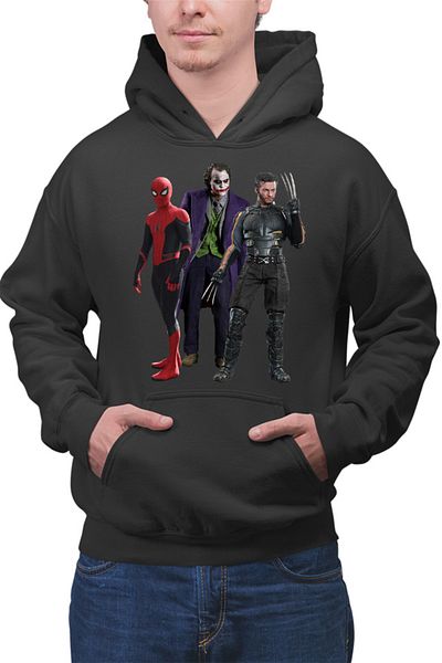 OEM Men's Hoodie Spiderman Wolverine Joker Marvel DC American Comics
