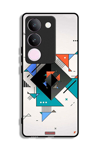 Tolwak غطاء حماية لهاتف فيفو S17 بأشكال مربعة ومثلثة ونمط تجريدي