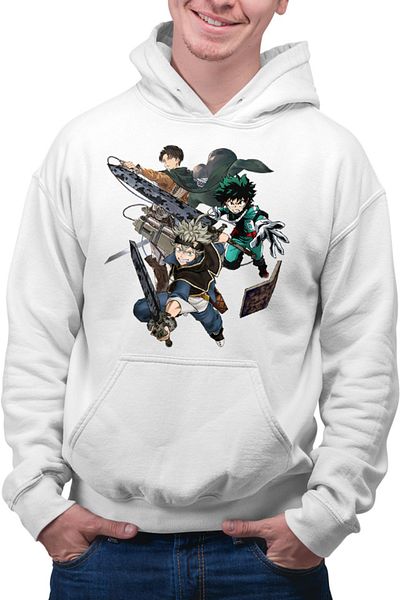 OEM Men's Hoodie Black Clover Asta My Hero Academia Deku AOT Power Super