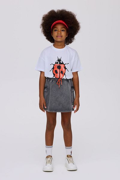 Tyess Girl Grey Melange Skirt