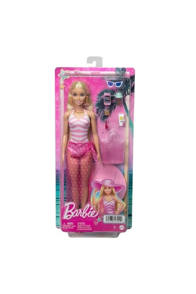 divendi-ro Păpușă Barbie Beach Glam în costum de baie și accesorii incluse, vârsta 3+ ani, 15x6x32cm, roz