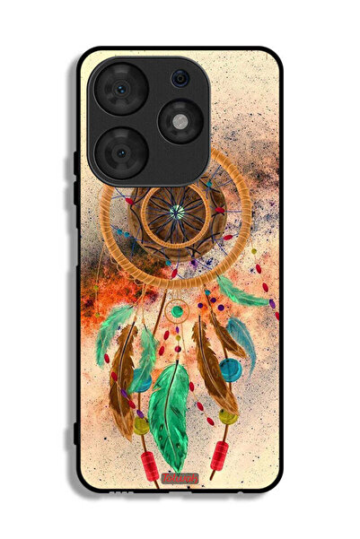 Tolwak Tecno Spark 10 Pro Protective Case Cover Mandala Hanging Feathers