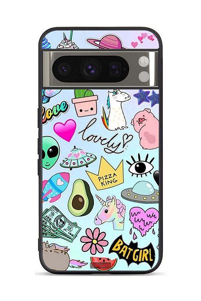Tolwak Google Pixel 8 Pro Protective Case Cover Lovely Stickers