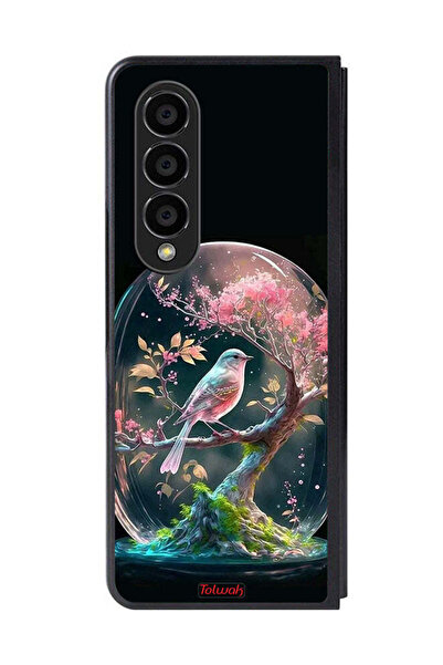Tolwak غطاء حماية لهاتف سامسونج جالاكسي زد فولد 4 بتصميم طائر في جرة