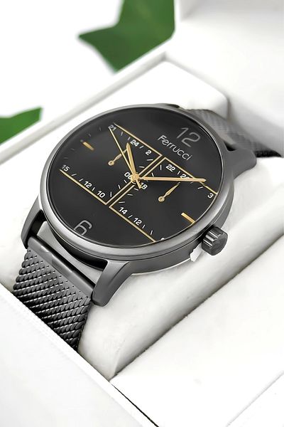 Ferrucci Function Men's Wristwatch Steel Case & Steel Cord Camouflage Zmfer191