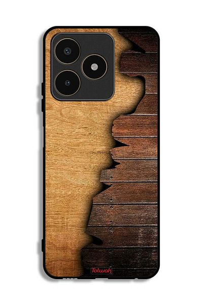 Tolwak Realme C53 Protective Case Cover Vintage Wood Pattern
