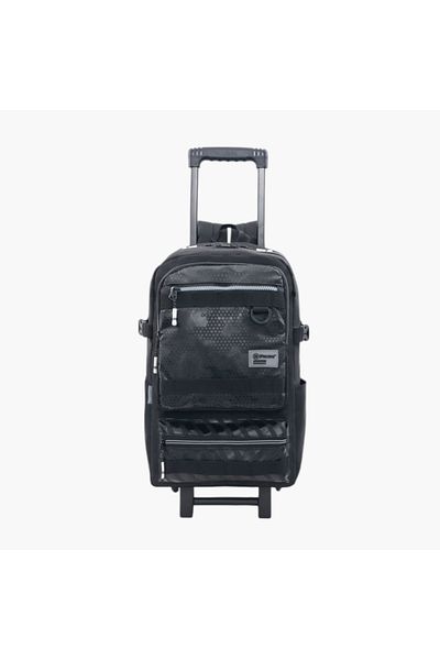 Pause Printed Trolley School Backpack with Retractable Handle - 27x10x31 cms