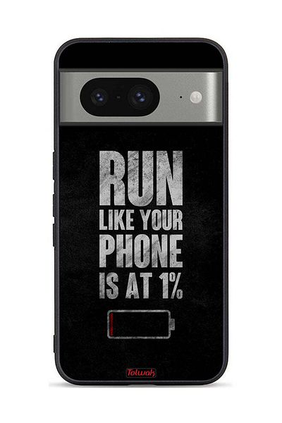 Tolwak Google Pixel 8 Protective Case Cover Run Like Your Phone Is At 1 Percent