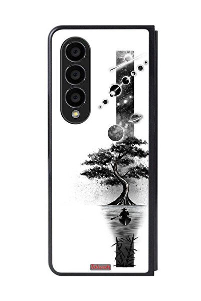 Tolwak غطاء حماية لهاتف سامسونج جالاكسي زد فولد 4 بتصميم فن الأرض والفضاء