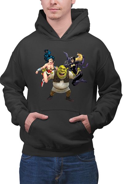 OEM Men's Shrek Wonder Woman Catwoman Super Hero Medieval Era Hoodie