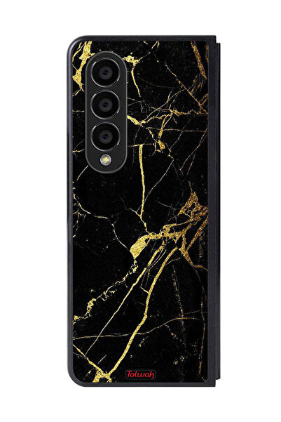 Tolwak غطاء حماية لهاتف سامسونج جالاكسي زد فولد 4 - رخامي متصدع