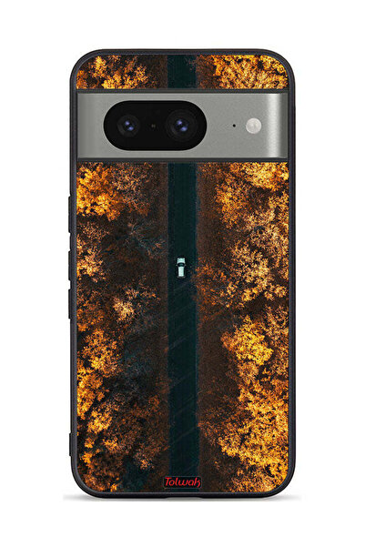 Tolwak غطاء حماية لجهاز Google Pixel 8 بتصميم طريق في أشجار الخريف
