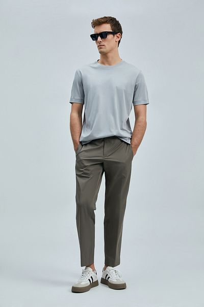 Lufian Tricou Bran Modern Graphic Gri