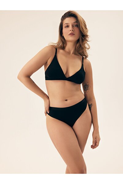 Bloovii Chiloți tanga pentru femei, material fin și bandă elastică cu logo | Lacteem