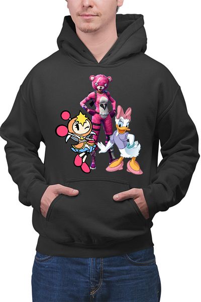 OEM Men's Bomberman Donald Duck Daisy Fortnite Fluffly Funny Hoodie