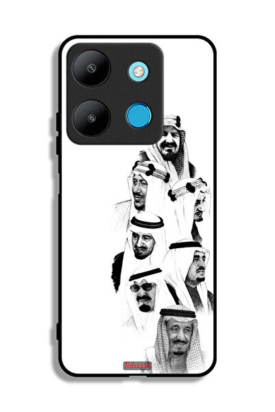 Tolwak غطاء حماية لهاتف إنفينيكس سمارت 7 - فن ملوك السعودية - أسود وأبيض