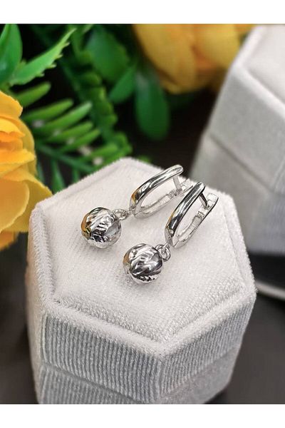 argint 925 SILVER BALL EARRINGS