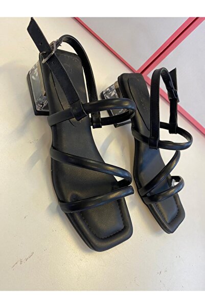 Genetti Kadın Şeffaf Topuklu Şık Abiye Ayakkabı