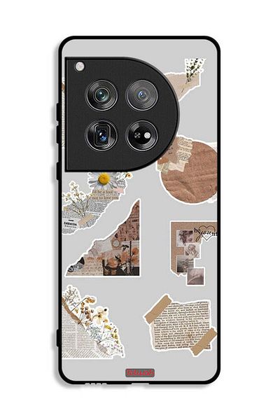 Tolwak OnePlus 12 Protective Case Cover Pieces Of Paper Stickers