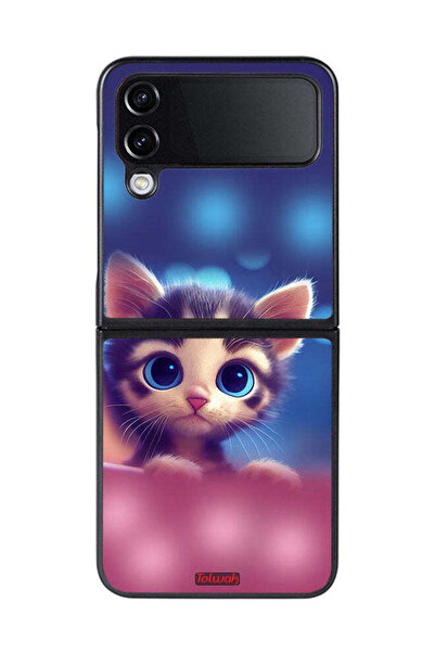 Tolwak غطاء حماية لهاتف سامسونج جالاكسي زد فليب 4 بتصميم قطة صغيرة