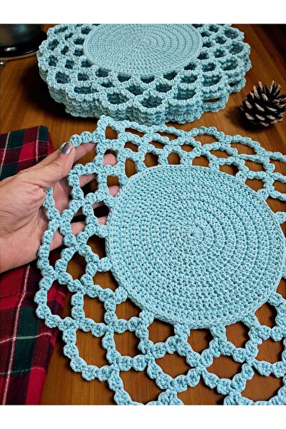 Örgü Sanatı DilekÇak El Örgüsü 6 Kişilik Polyester Soft Makrome Supla Takımı,...