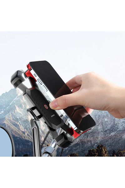Joyroom Uchwyt mocowanie na telefon smartfon motocyklowy na kierownicę czarny