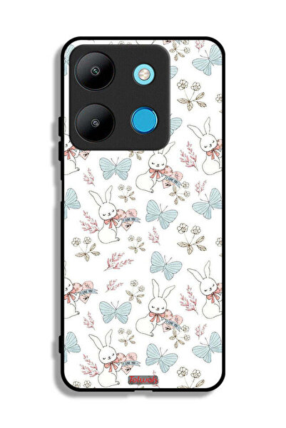 Tolwak غطاء حماية لهاتف إنفينيكس سمارت 7 بطبعة أرنب وفراشات